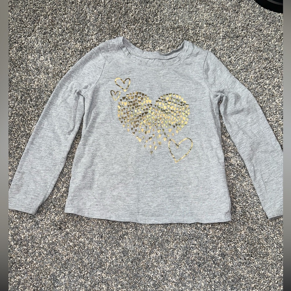 Cat & Jack Grey long sleeve heart shirt. Toddler size 5T